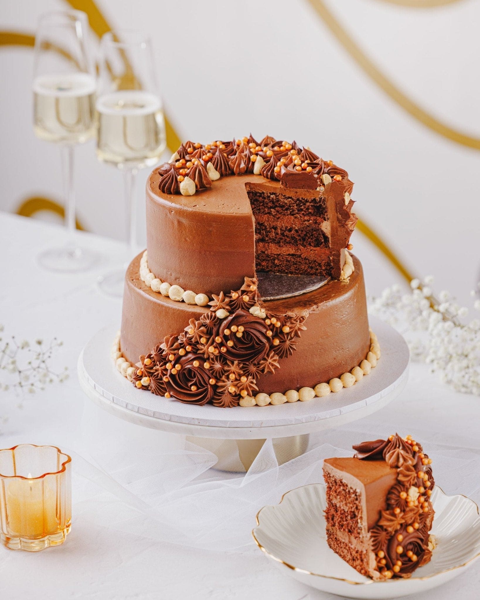 Luxurious Chocolate Wedding Cake - Patisserie Valerie